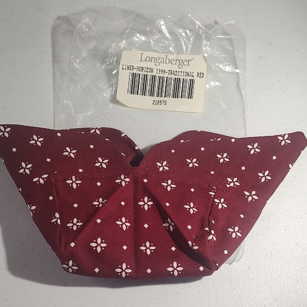 Longaberger Red Floral Liner